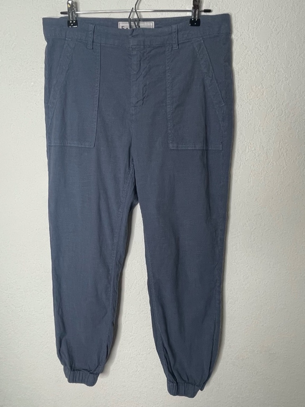 Frank & Eileen Jameson Utility Joggers Flax Cotton  Blend Size 8 Gray